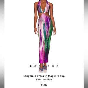 FARAI LONDON LONG GAIA DRESS IN MAGENTA POP